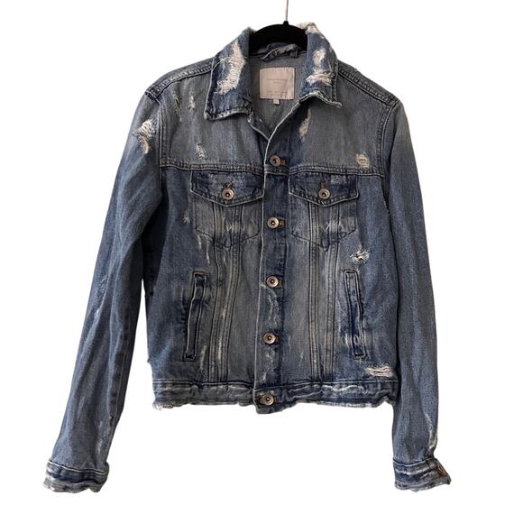 Zara distressed denim jacket size medium - Picture 1 of 3